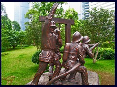 Fireworkers memorial in the park that goes in the middle of Zhujiang New Town.